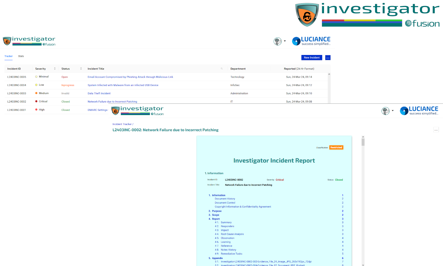 Investigator Incident Management System Hero