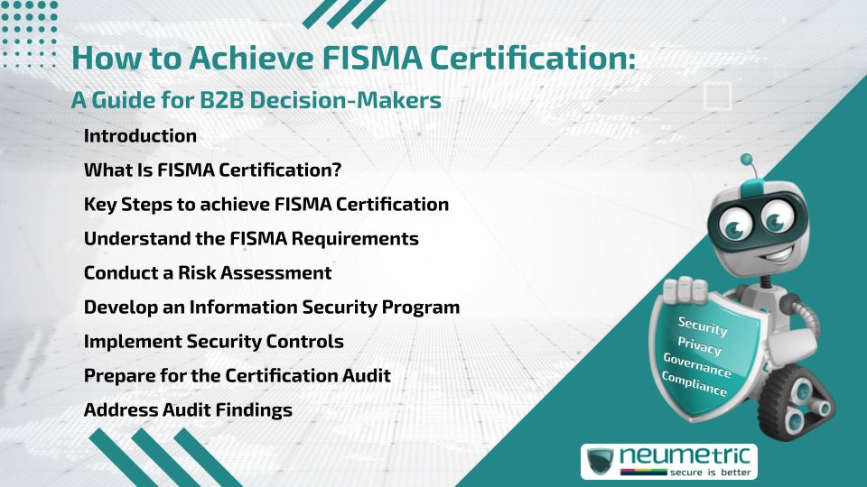 How to Achieve FISMA Certification: A Guide for B2B Decision-Makers