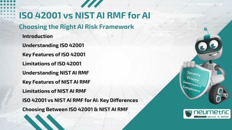 ISO 42001 vs NIST AI RMF for AI: Choosing the Right AI Risk Framework