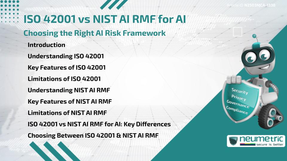 ISO 42001 vs NIST AI RMF for AI: Choosing the Right AI Risk Framework