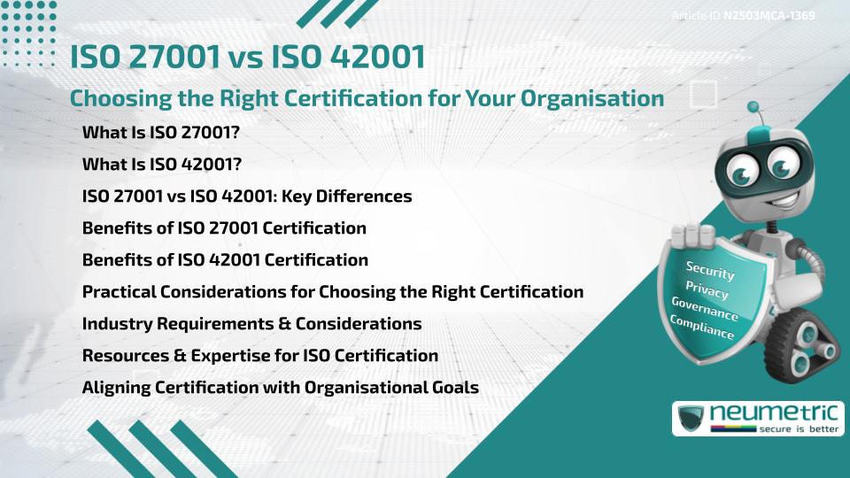 ISO 27001 vs ISO 42001: Choosing the Right Certification for Your Organisation