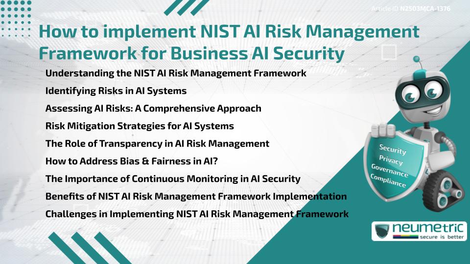 How to implement NIST AI Risk Management Framework for Business AI Security