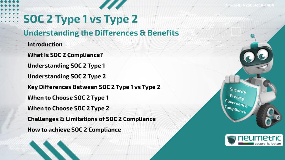 SOC 2 Type 1 vs Type 2: Understanding the Differences & Benefits