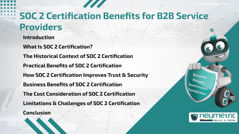 SOC 2 Certification Benefits for B2B Service Providers