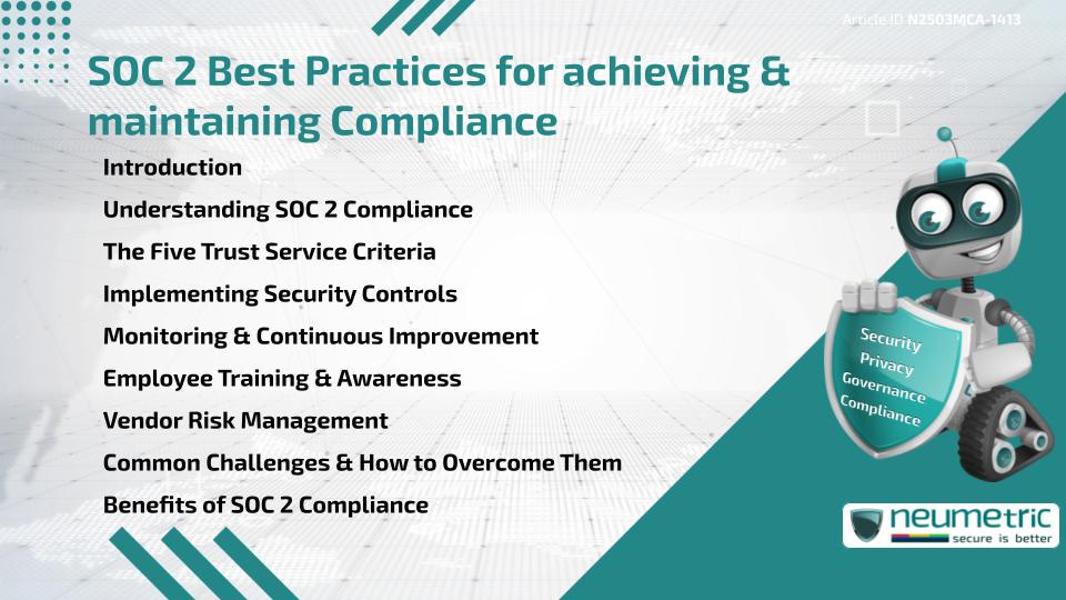SOC 2 Best Practices for achieving & maintaining Compliance