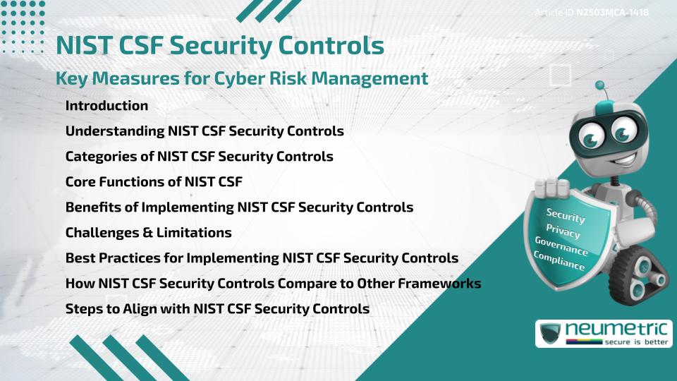 NIST CSF Security Controls: Key Measures for Cyber Risk Management