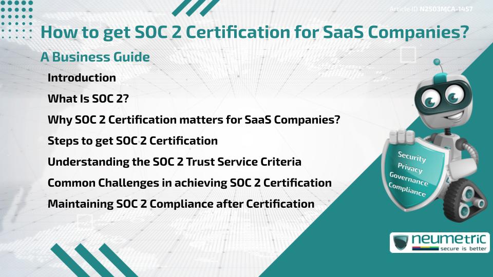 How to get SOC 2 Certification for SaaS Companies? A Business Guide