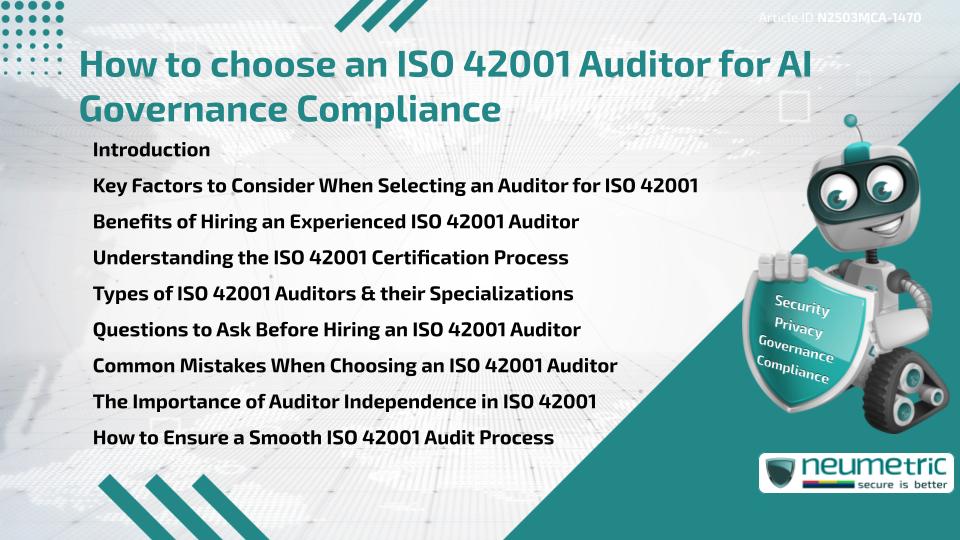 How to choose an ISO 42001 Auditor for AI Governance Compliance