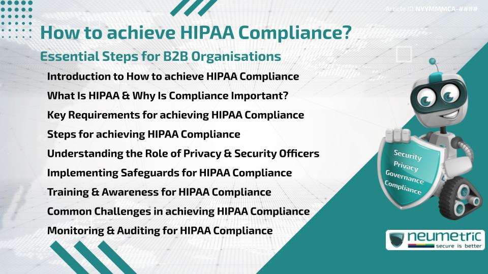 How to achieve HIPAA Compliance? Essential Steps for B2B Organisations