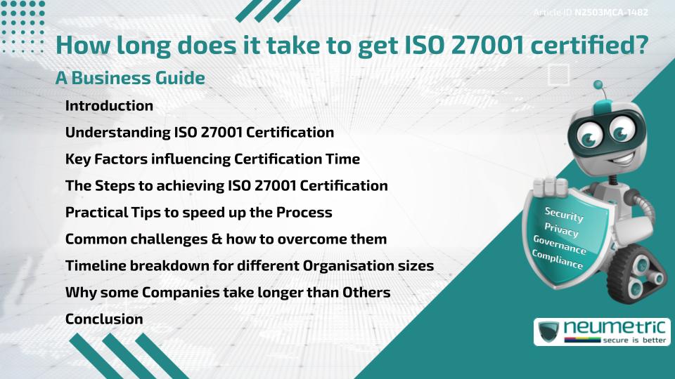 How long does it take to get ISO 27001 certified? A Business Guide