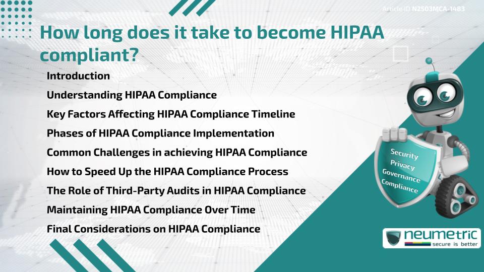How long does it take to become HIPAA Compliant? Steps & Timeframes