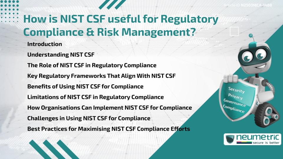 How is NIST CSF Useful for Regulatory Compliance & Risk Management?