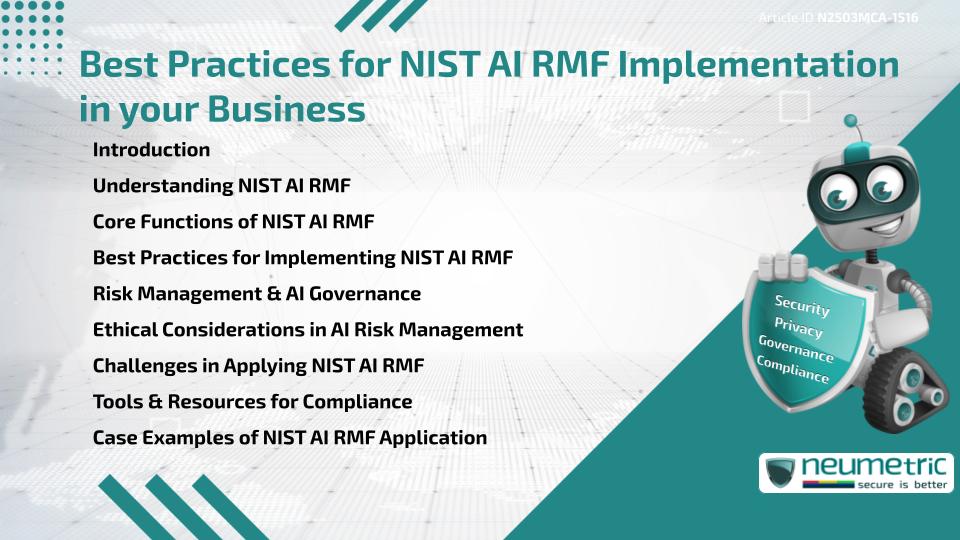 Best Practices for NIST AI RMF Implementation in your Business
