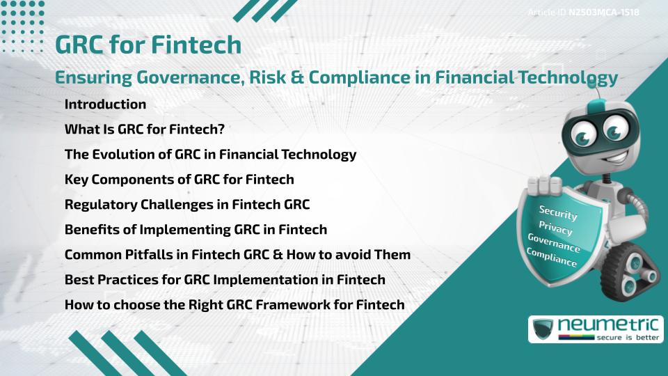 GRC for Fintech: Ensuring Governance, Risk & Compliance in Financial Technology