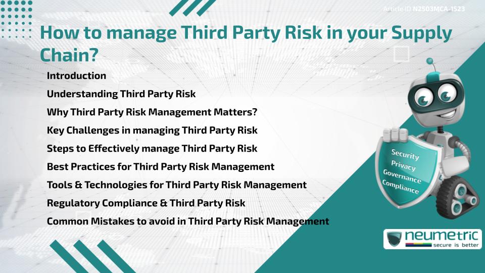 How to manage Third Party Risk in your Supply Chain?