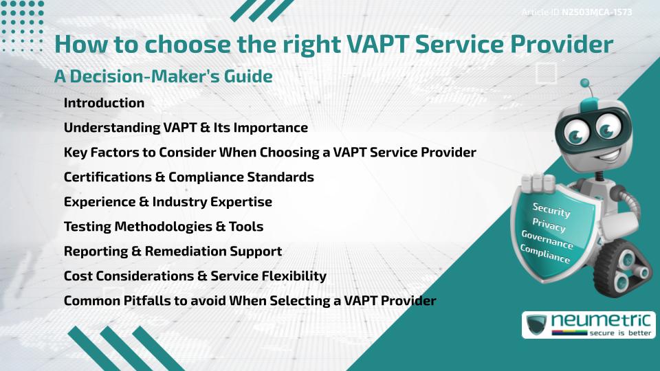 How to choose the right VAPT Service Provider: A Decision-Maker’s Guide