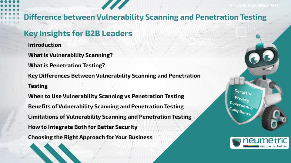 Difference between Vulnerability Scanning and Penetration Testing: Key Insights for B2B Leaders