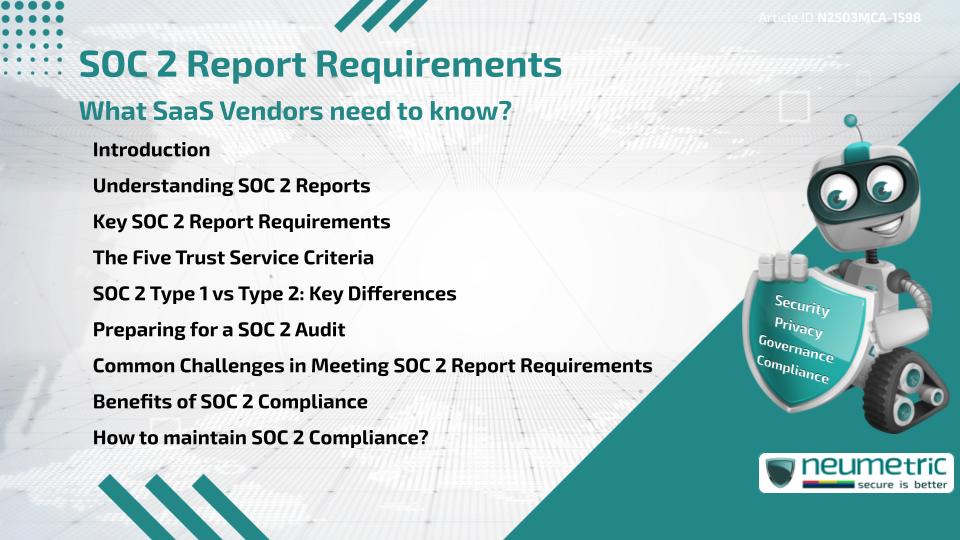 SOC 2 Report Requirements: What SaaS Vendors need to know?