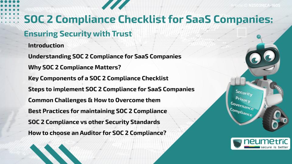 SOC 2 Compliance Checklist for SaaS Companies: Ensuring Security with Trust