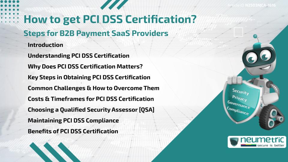 How to get PCI DSS Certification? Steps for B2B Payment SaaS Providers