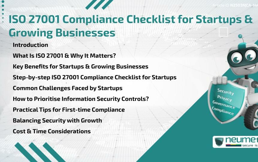ISO 27001 Compliance Checklist for Startups & Growing Businesses