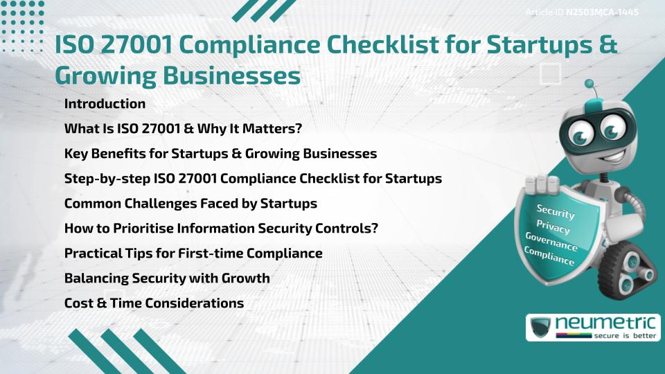 ISO 27001 Compliance Checklist for Startups & Growing Businesses