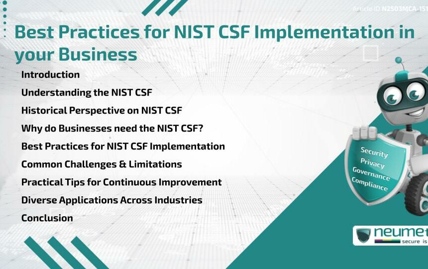 Best Practices for NIST CSF Implementation in your Business