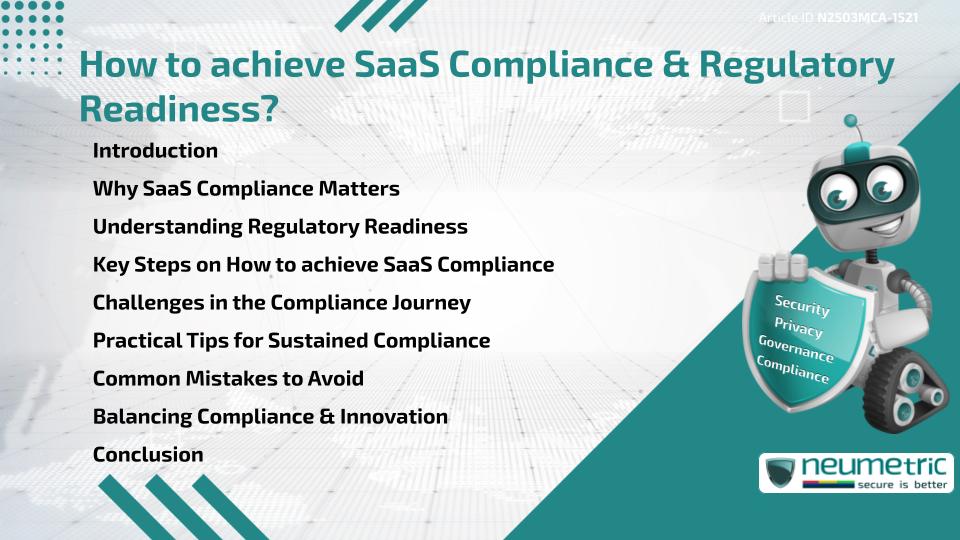 How to achieve SaaS Compliance & Regulatory Readiness?