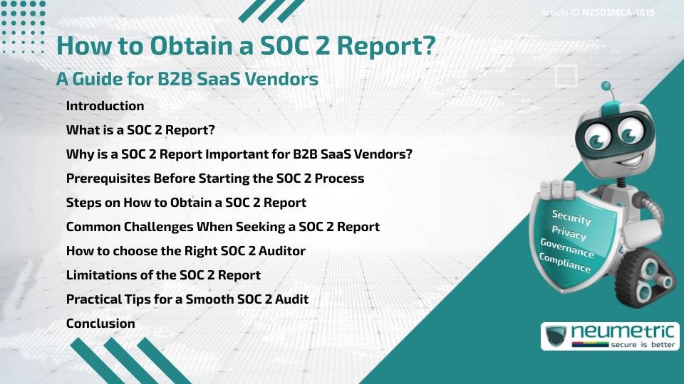 How to Obtain a SOC 2 Report? A Guide for B2B SaaS Vendors