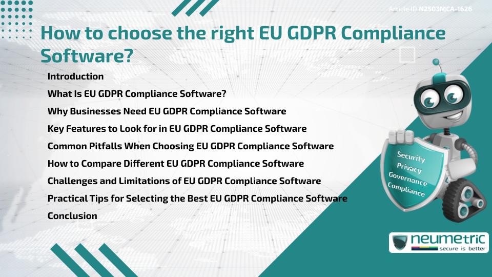 How to choose the right EU GDPR Compliance Software?