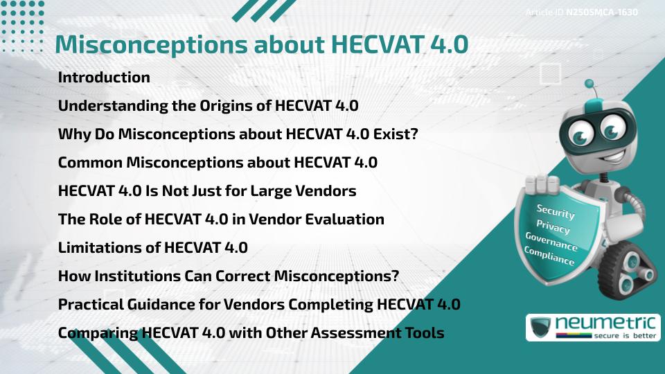 Misconceptions about HECVAT 4.0