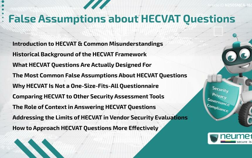 False Assumptions about HECVAT Questions