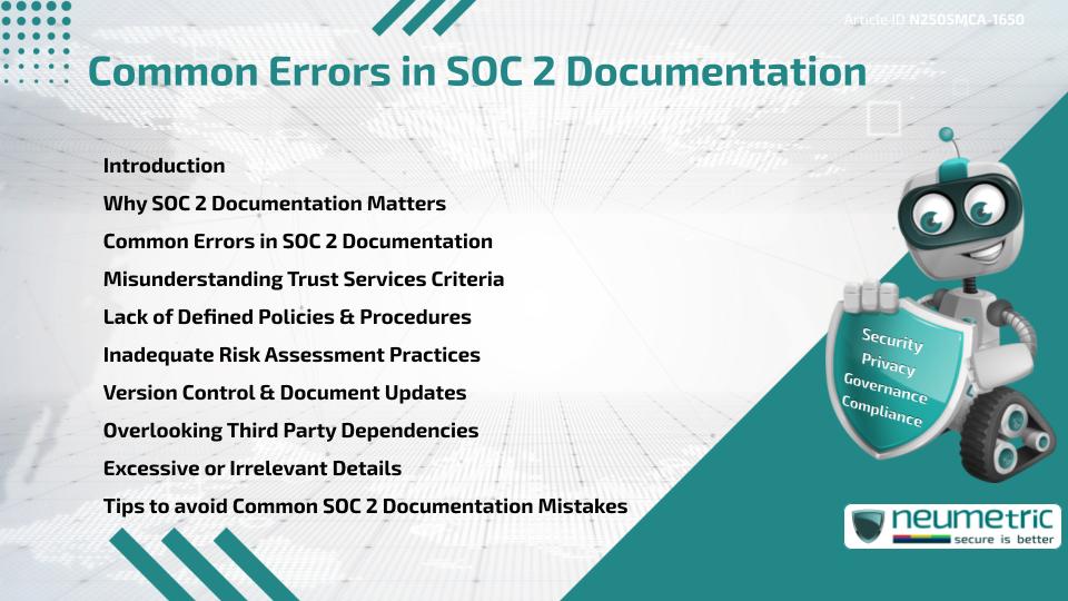 Common Errors in SOC 2 Documentation
