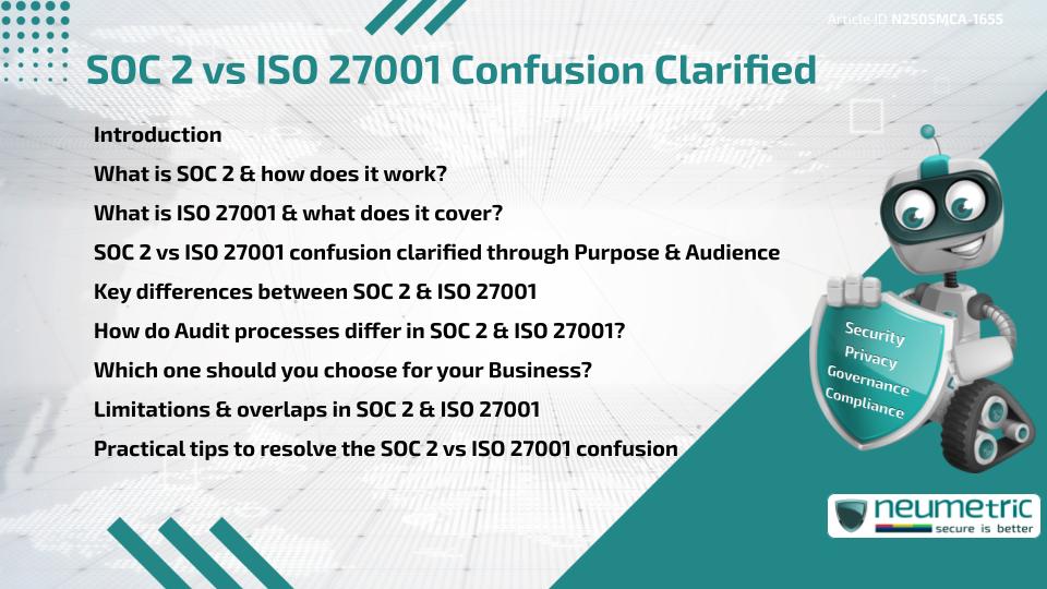 SOC 2 vs ISO 27001 Confusion Clarified
