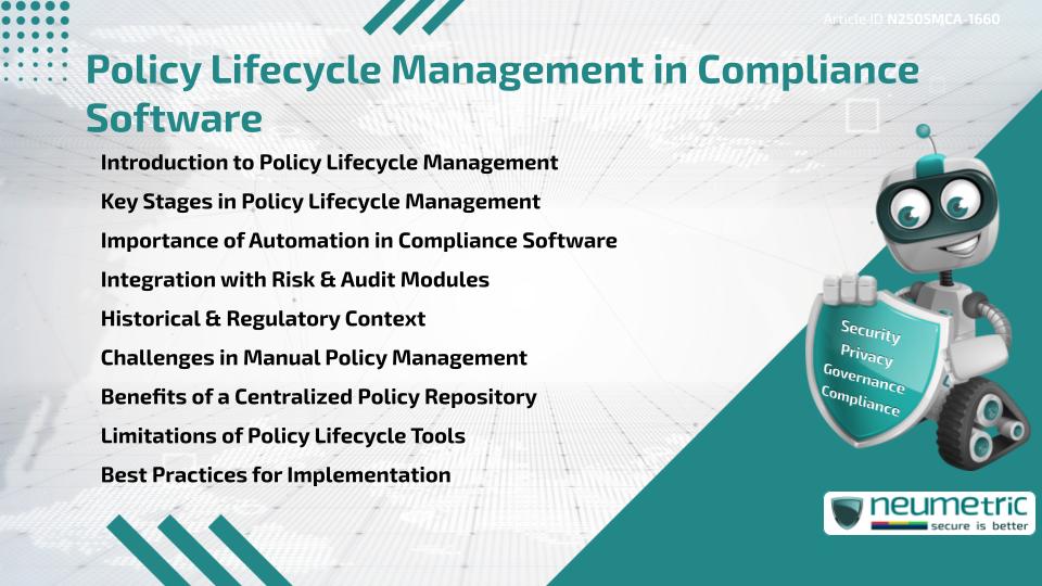 Policy Lifecycle Management in Compliance Software
