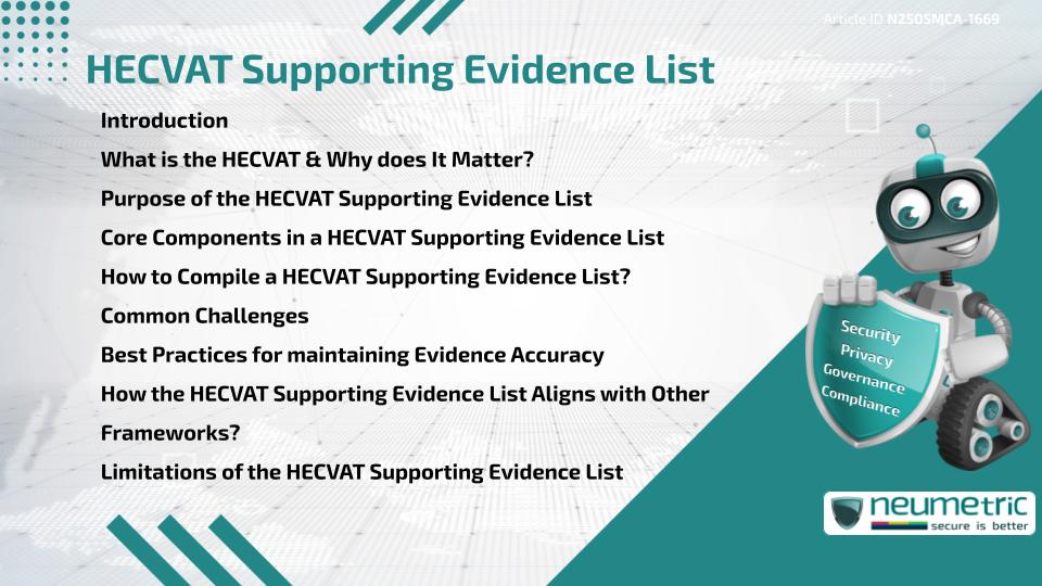 HECVAT Supporting Evidence List