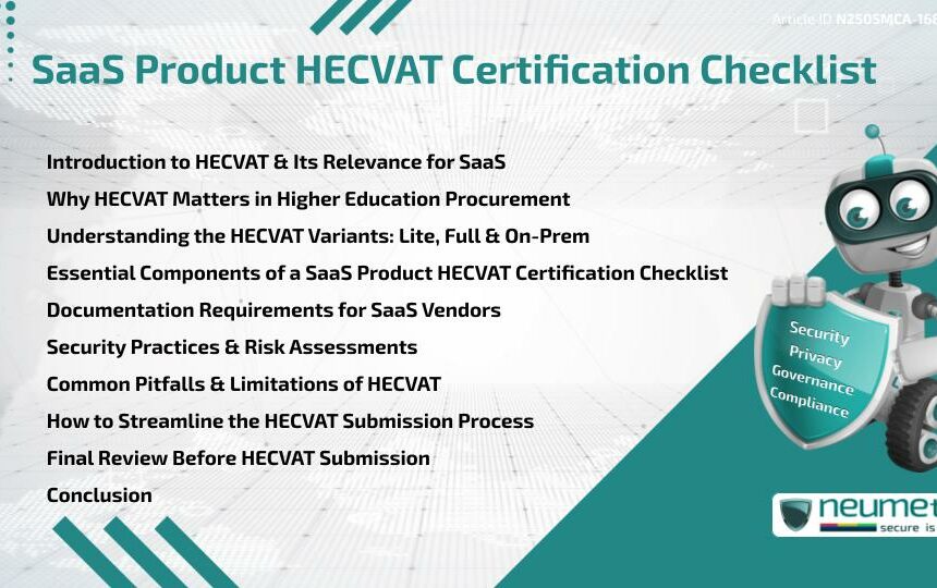 SaaS Product HECVAT Certification Checklist