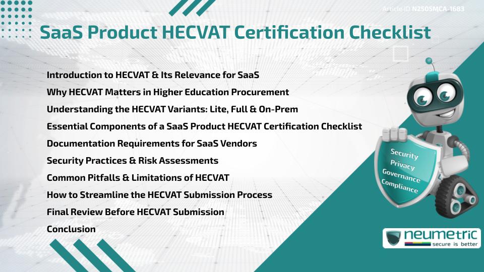 SaaS Product HECVAT Certification Checklist