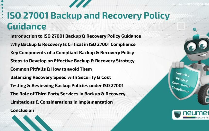 ISO 27001 Backup and Recovery Policy Guidance