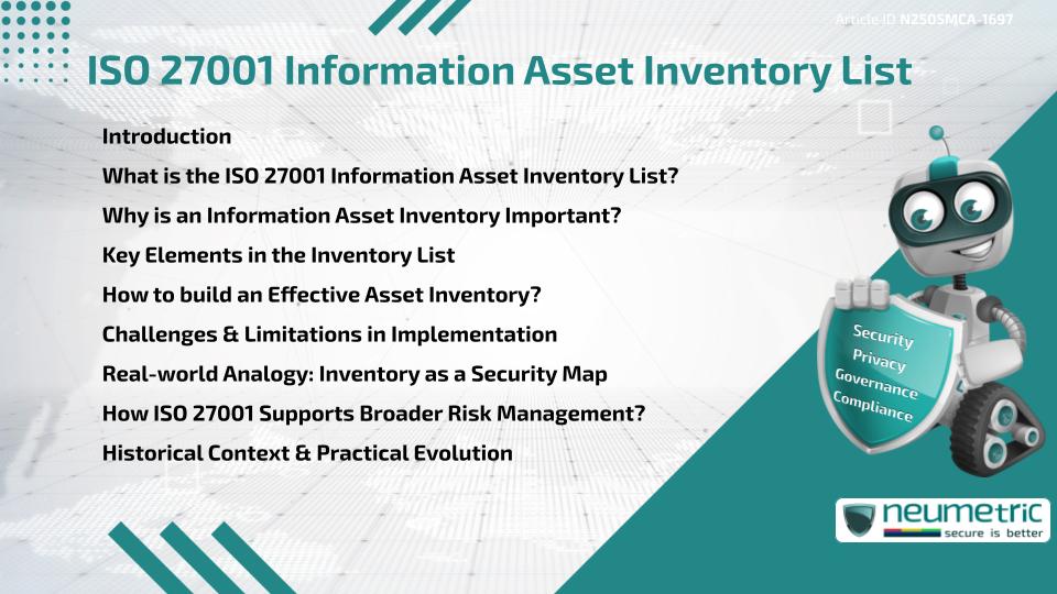 ISO 27001 Information Asset Inventory List