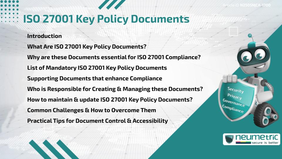 ISO 27001 Key Policy Documents