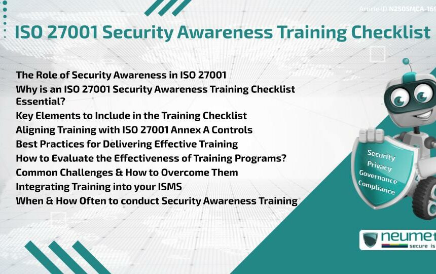 ISO 27001 Security Awareness Training Checklist