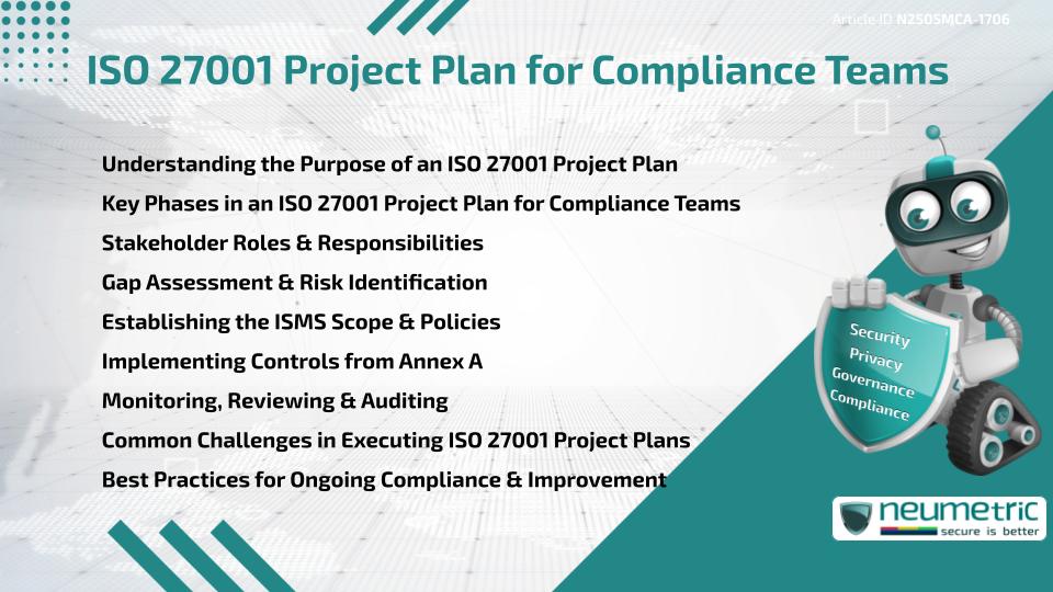 ISO 27001 Project Plan for Compliance Teams
