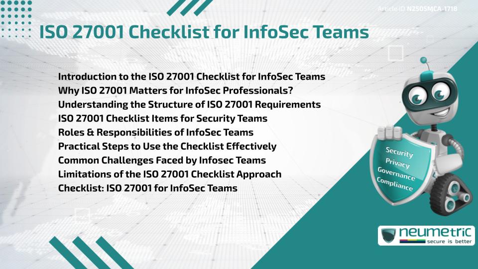 ISO 27001 Checklist for InfoSec Teams