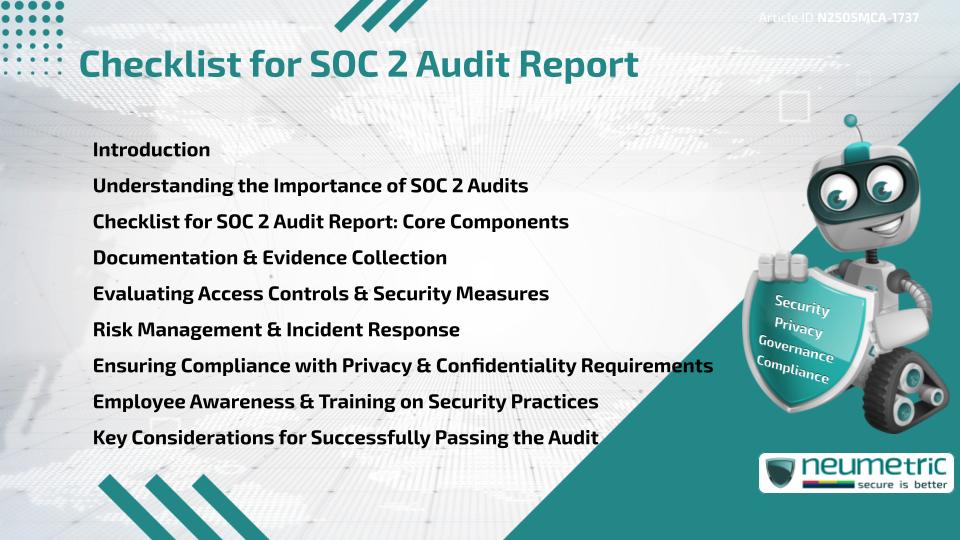 Checklist for SOC 2 Audit Report