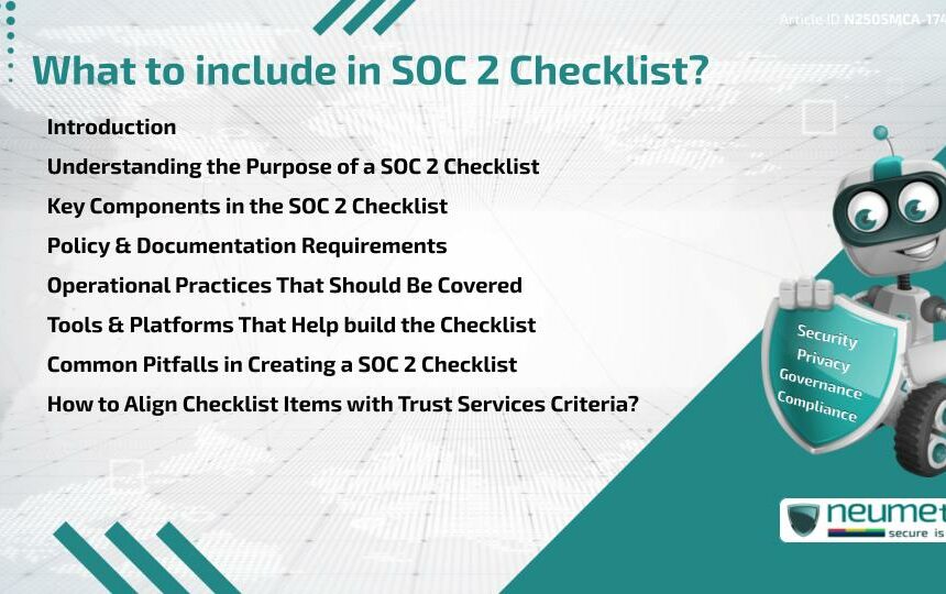 What to include in SOC 2 Checklist?