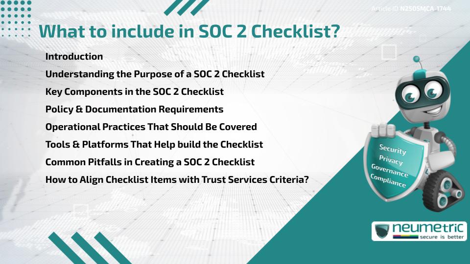 What to include in SOC 2 Checklist