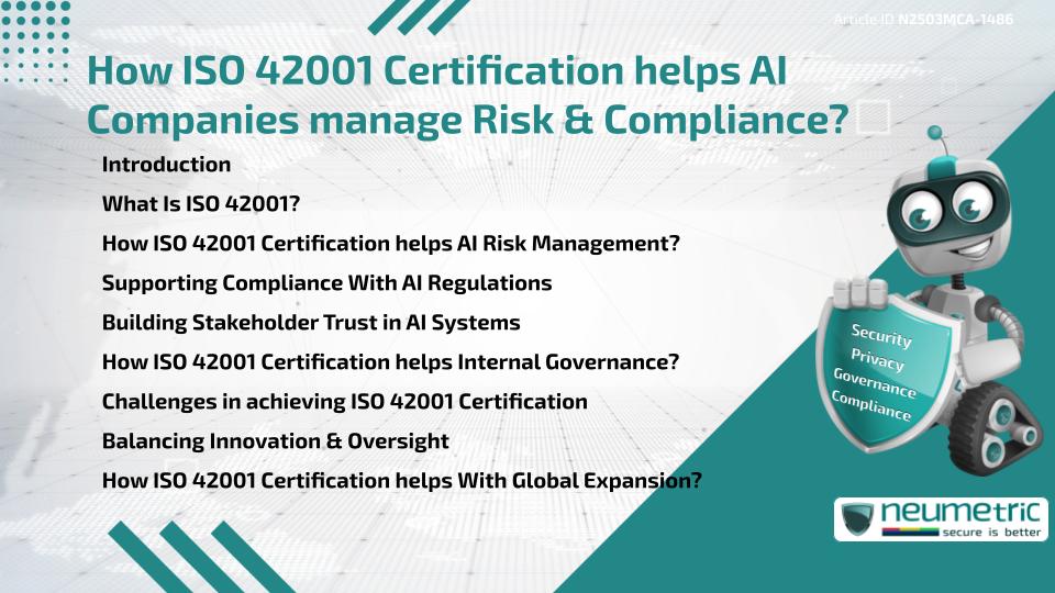 How ISO 42001 Certification helps AI Companies manage Risk & Compliance?