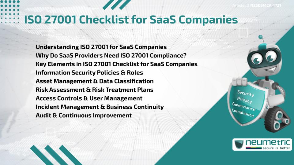 ISO 27001 Checklist for SaaS Companies