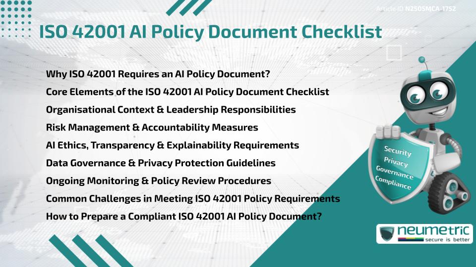 ISO 42001 AI Policy Document Checklist